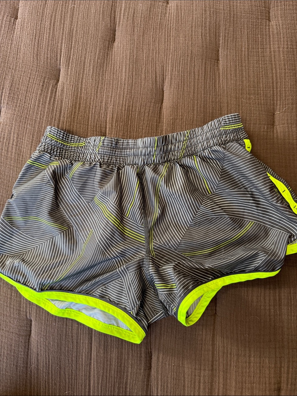 Under Armour Gray Shorts with Neon Yellow Trim